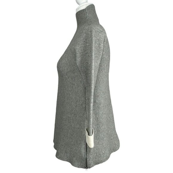 Tahari Women’s Gray Mock Neck 3/4 Sleeve Stretchy Tight Knit Sweater XS/C34 - Picture 3 of 11